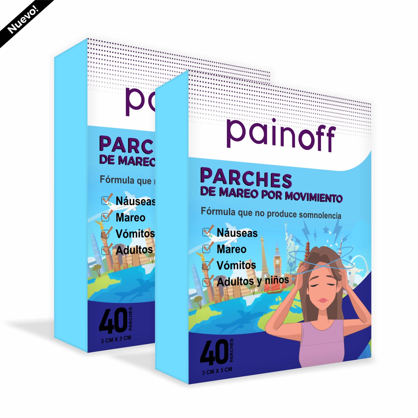 Parches Alivio Mareos Y Dolor De Cabeza - PainOff®