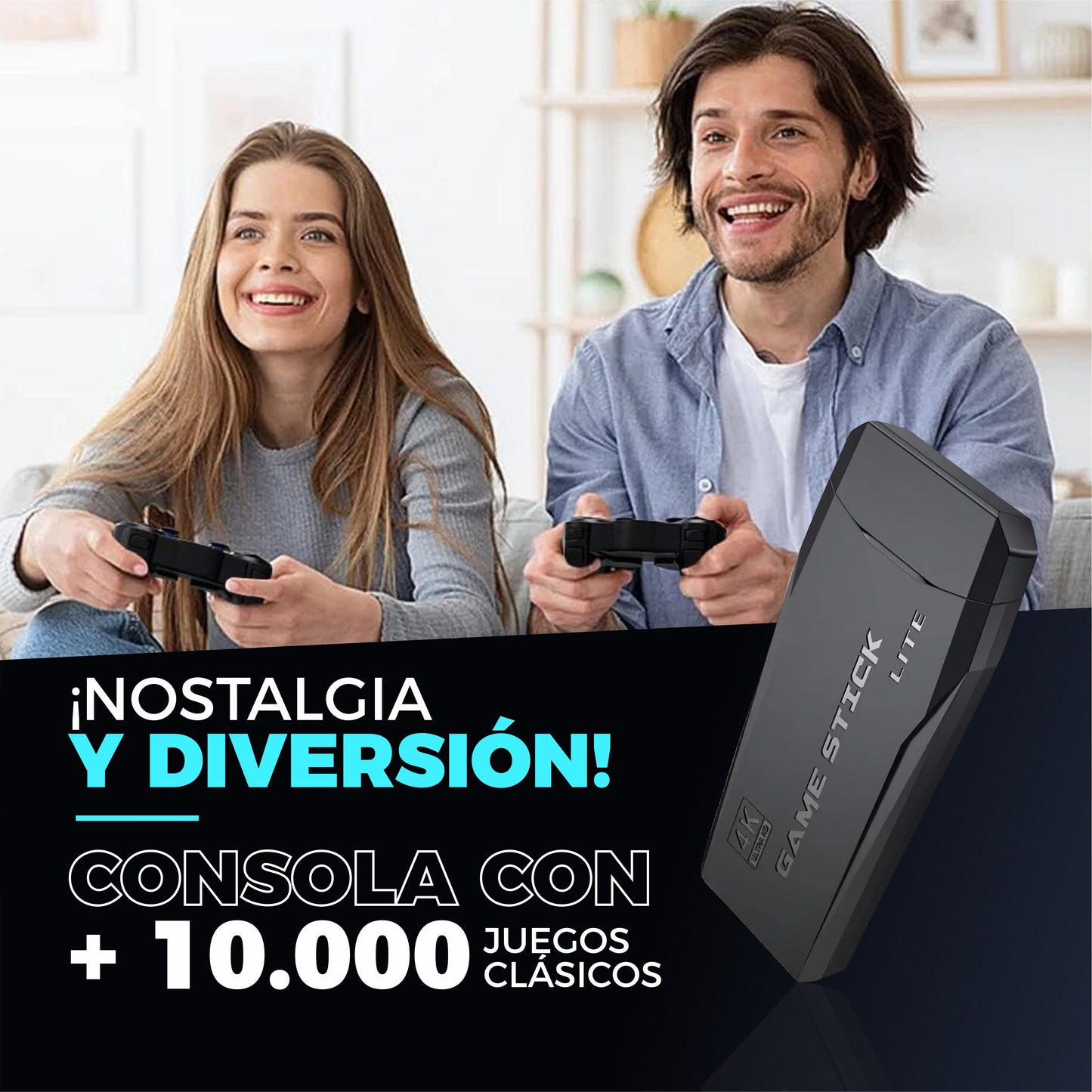 Consola De VideoJuegos Clásicos Con Mando Inalámbrico Doble - RetroPlay®